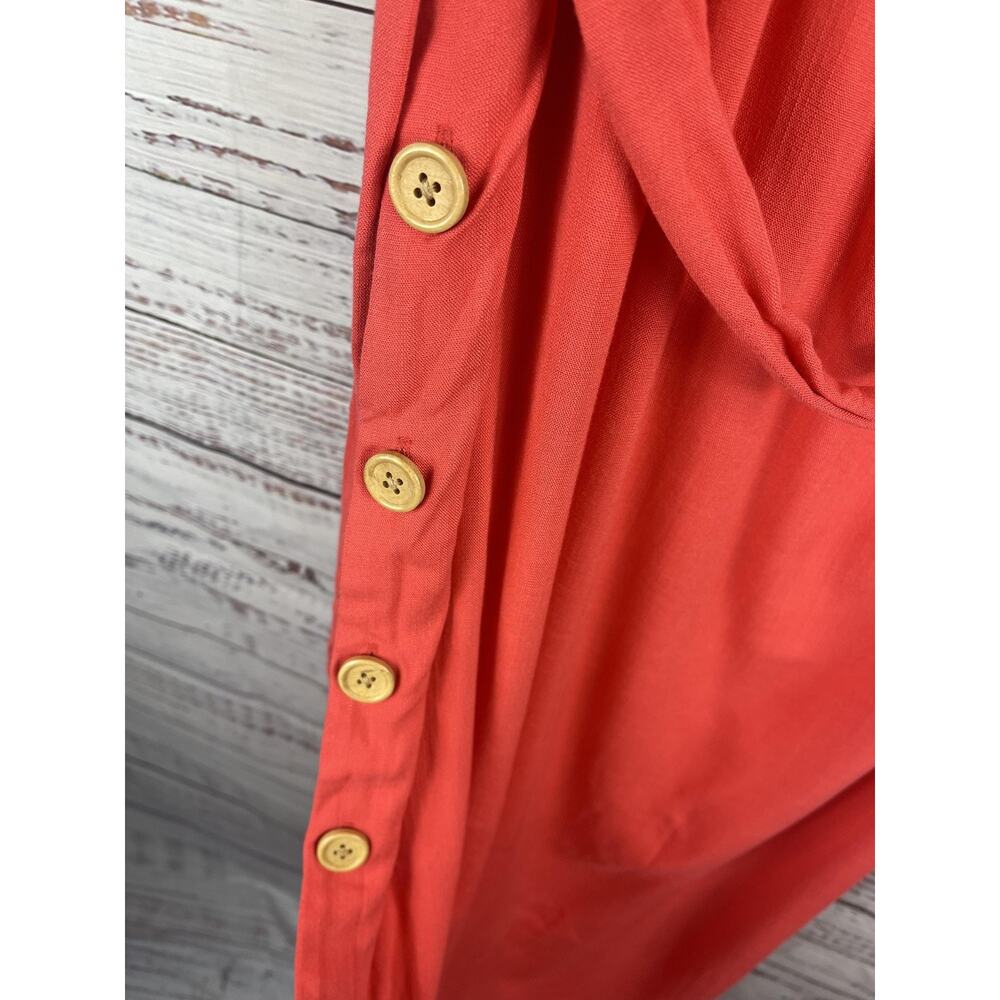 Flagpole NYC Dress Women's XL Red One Shoulder Corsica Side Slit Belted Buttons - Picture 11 of 12